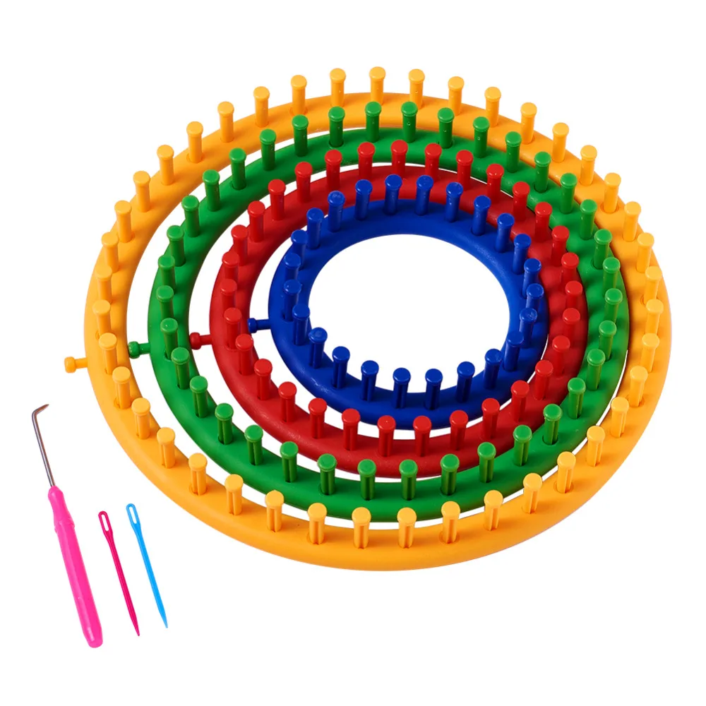 6pcs/Set 14 29cm Round Circle Mixed Color Plastic Hat Knitting Knit ...