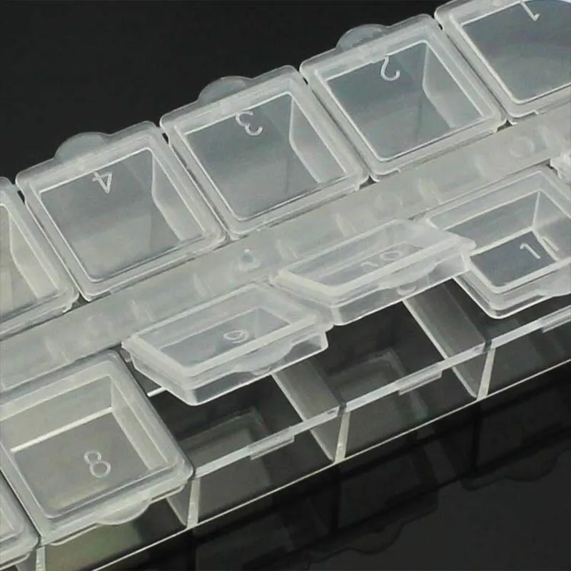 Съемная пластиковая коробка коробки для дисплея портативные многофункциональные 12 Сетки бусины коробка для хранения ювелирных изделий таблетки Органайзер прозрачный