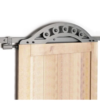 

DIYHD 6FT-8FT Black One Piece Fan-shaped Royal Roller Sliding Barn Door Hardware