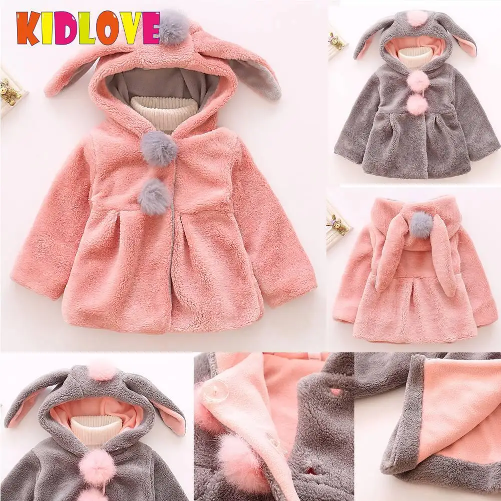 Kidlove BabyGirl Rabbit Sweaters Warm Coats Cardigan Tops Cute Cartoon Rabit Ear Thicken Warm Hooded Kid Girls Clothes san0 Kidlove BabyGirl Rabbit Sweaters Warm Coats Cardigan Tops Cute Cartoon Rabit Ear Thicken Warm Hooded Kid Girls Clothes san0