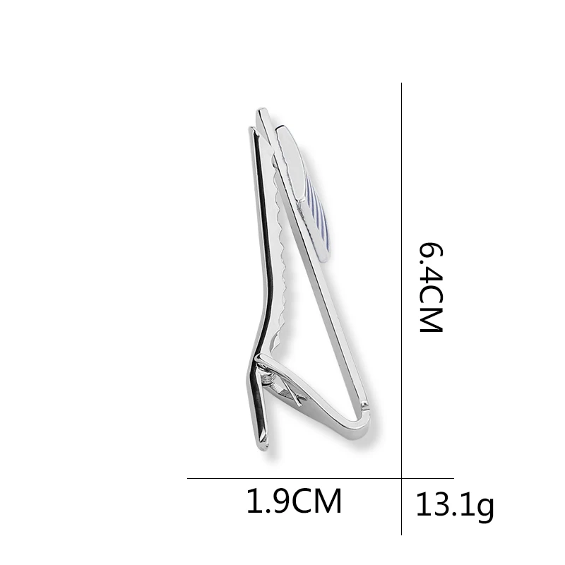 Синий эмалированный зажим для галстука в полоску для мужчин набор запонок деловой ГАЛСТУК-клипсы уникальный свадебный галстук Одежда медный зажим
