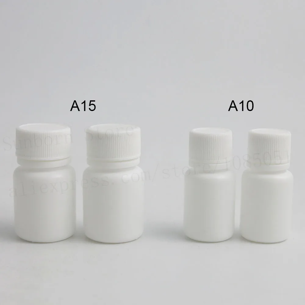 

30pcs10ML 15ML White High Density Polyethylene Empty Pill Tablet Container Holder Medicine Bottles