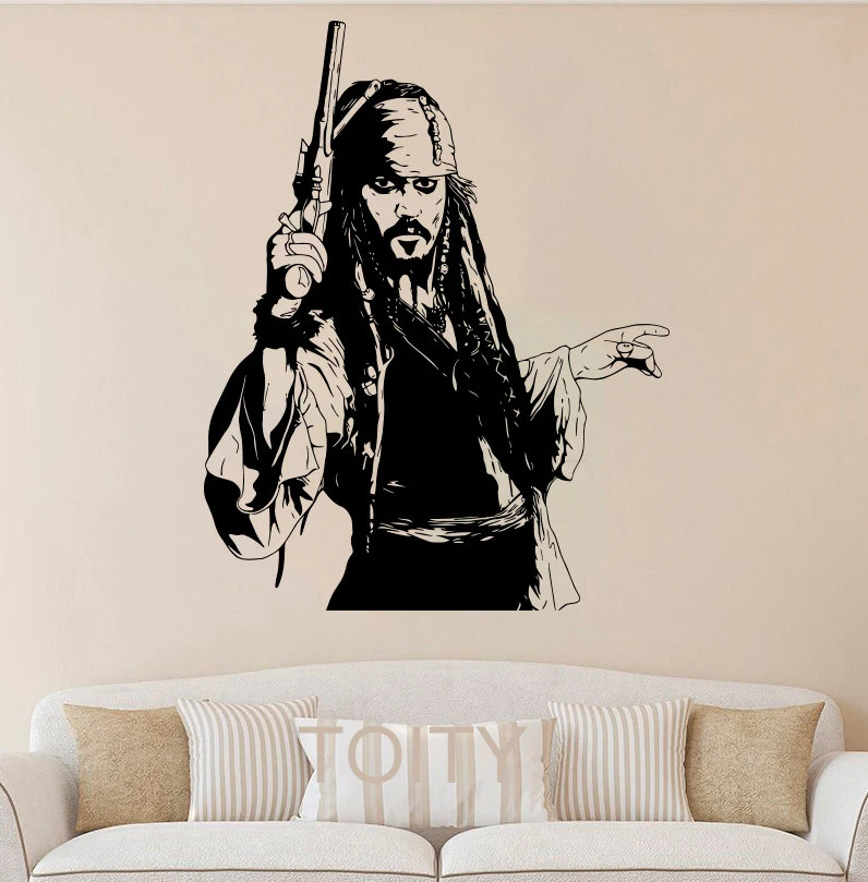 

Captain Jack Sparrow Poster Creative Wall Sticker Movie VINYL DECAL ART NURSERY CHILDREN ROOM MURAL HOME INTERIOR DECOR