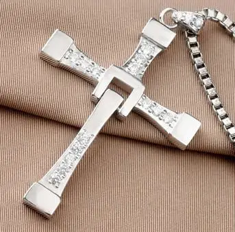 

Free Shipping The Fast And Furious 6 Necklaces 925 Sterling Silver Cross For VinDiesel Fashion Dominic Toretto Men Pendants Hot