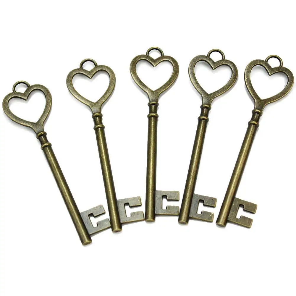 

5 pcs Bronze Vintage Key Pendant Charms Antique Key Charms Jewelry Diy Retro Key Charms For Bracelet Jewelry Making