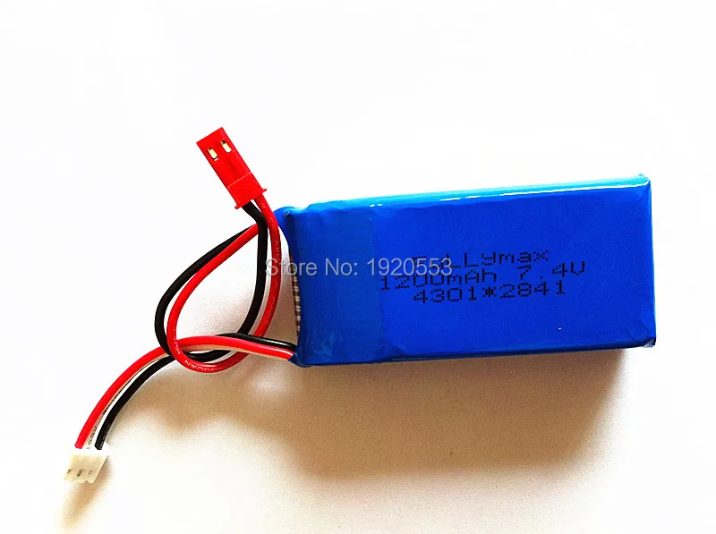 7,4 V 1000Mah 1200Mah литий-полимерный Lipo аккумулятор для WLToys V912 V262 V353 4Ch одиночный пропеллер Радиоуправляемый вертолет