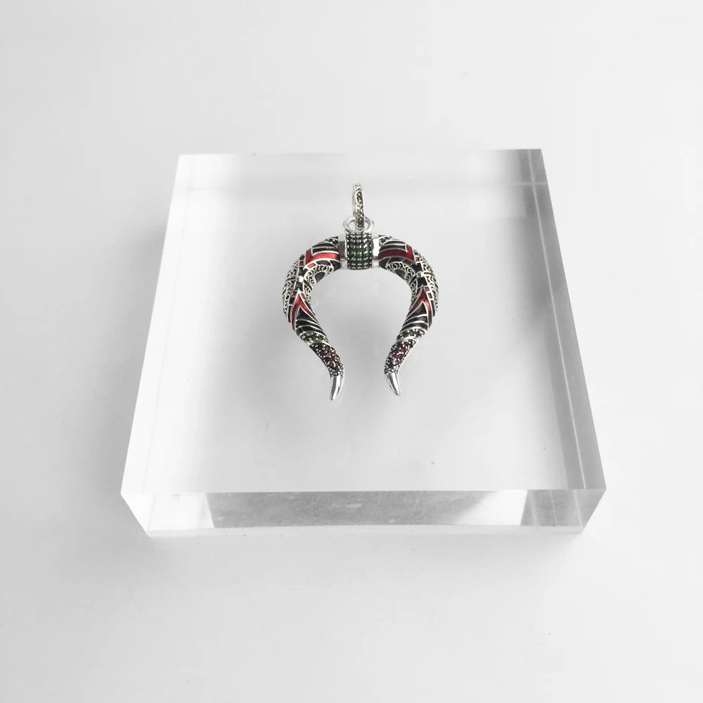 Кулон Азиатский дракон рога 925 пробы серебро для женщин и мужчин Этнические украшения подарок Томас стиль счастливый Кулон Fit Link ожерелье