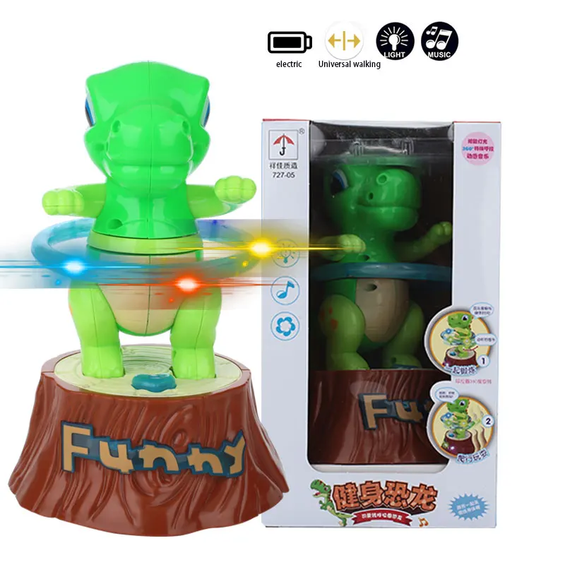 Electric Dinosaur Plastic Beginning Ability Entertainment Educational Green Collection Kids Game Decoration Toy