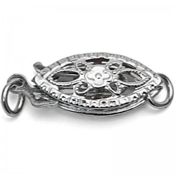 

6x12mm 14K Solid White Gold Fish Tail Shaped Clasp,Sold by Piece
