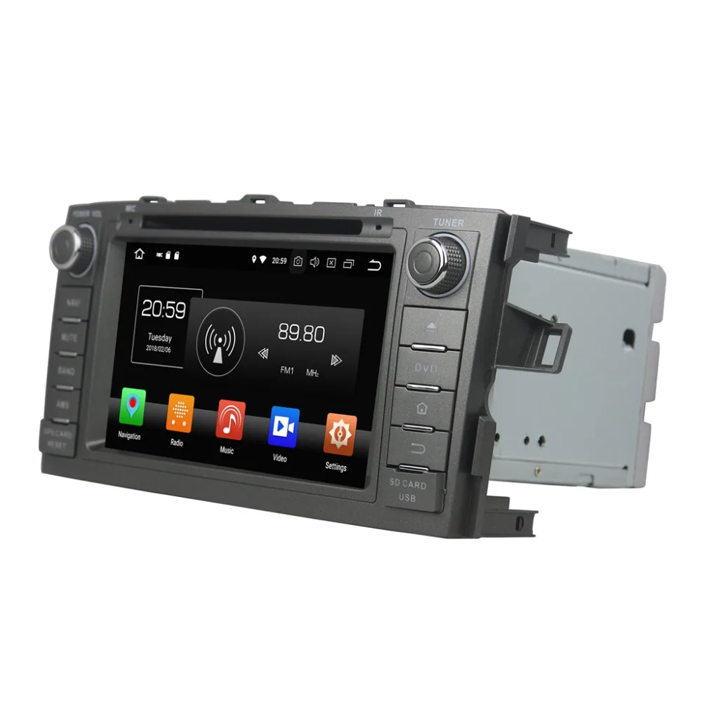 Discount 4GB+32GB Octa Core 2 din 8" Android 8.0 Car DVD Player for Toyota Auris 2010 2012 2013 2014 Car Radio GPS WIFI Mirror-link USB 0