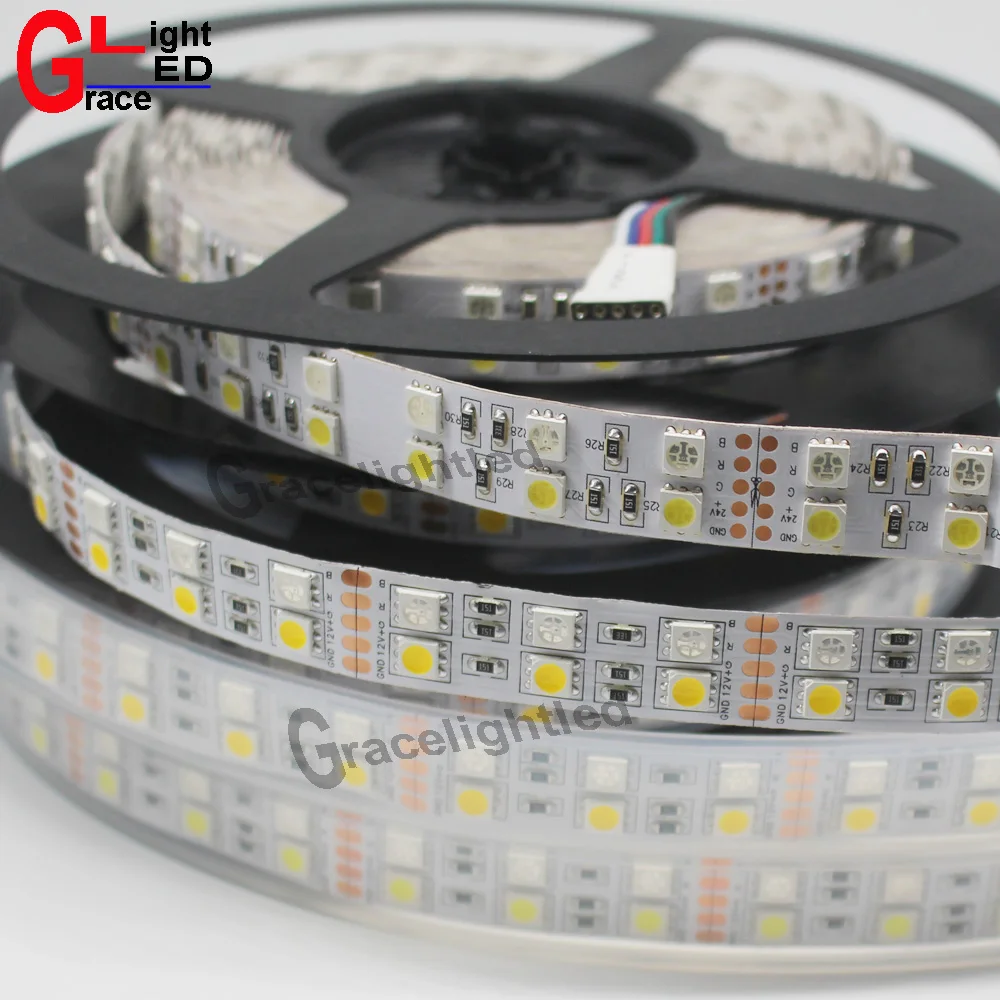 5 м двухрядная 5050 SMD 600 RGBW RGBWW RGB белая гибкая светодиодная лента 120led/M IP20/IP66|led strip