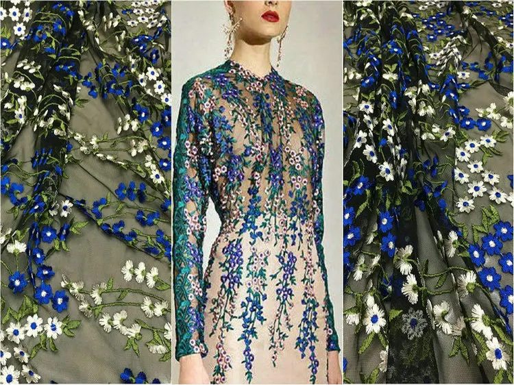 Buy 3 color high end perspective nets heavy embroidery