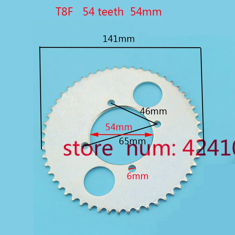 Free shipping T8F 54T chain plate 54mm 54 Tooth Rear Chain Sprocket For 47cc 49cc Pocket Bike Mini Moto Quad ATV | Автомобили и