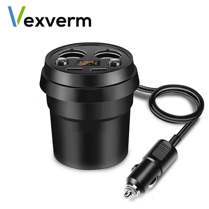Автомобильное зарядное устройство с двумя USB портами и прикуривателем 5 в 3 1