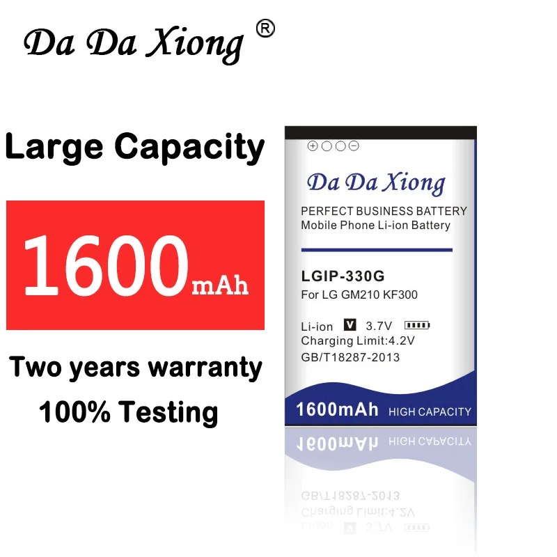 

Da Da Xiong 1600mAh LGIP330G LGIP-330G Battery for LG GM210 KF240 KF245 KF300 KF305 KF330 KM380 Phone battery