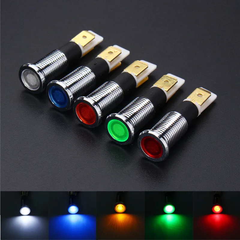 Car Boat Yacht LED Indicator Light 10mm Universal Pilot Dash Dashboard