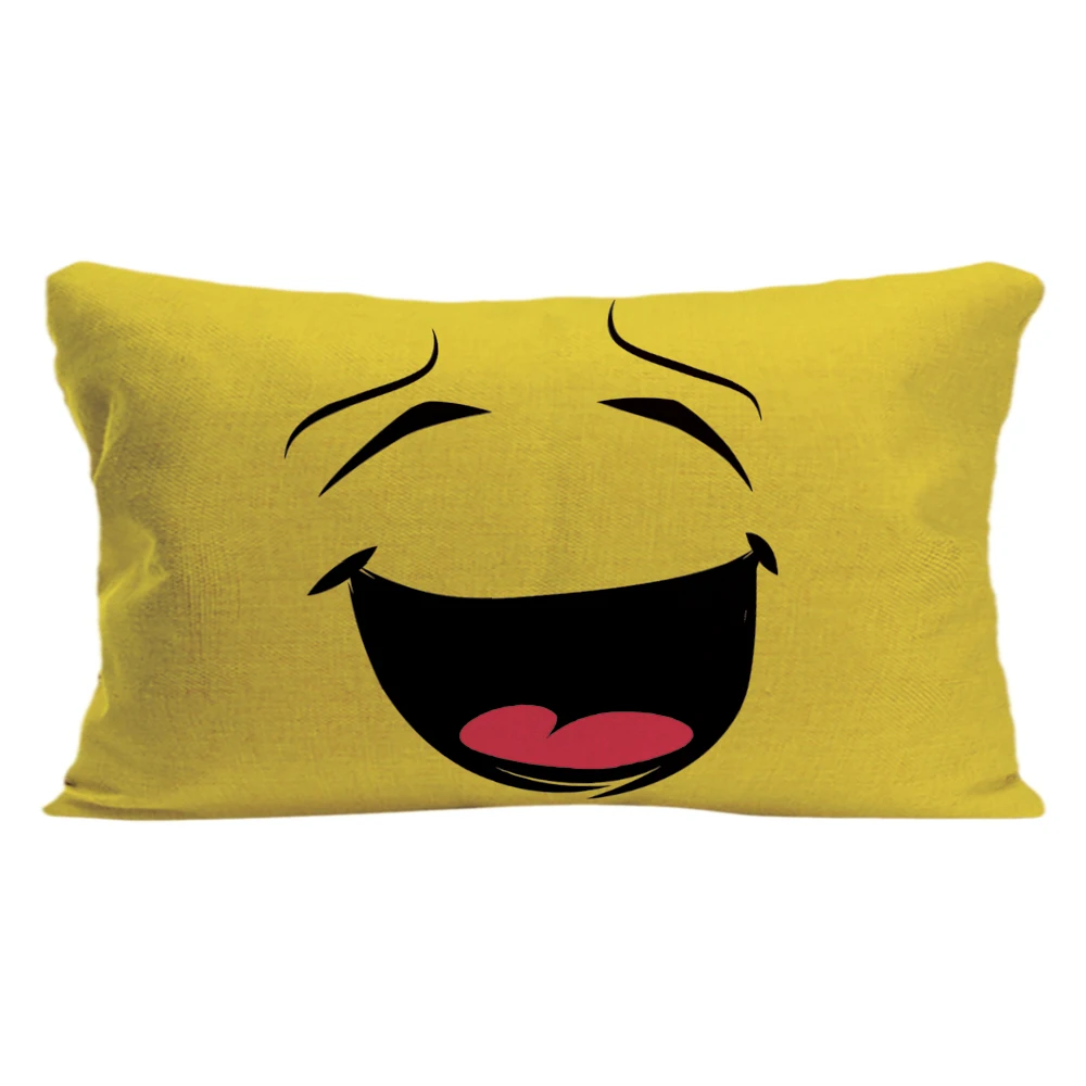 Happy Yellow Smiley Face Throw Подушка Свадебная декоративная наволочка индивидуальный подарок для автомобиля диванная подушка для сидения