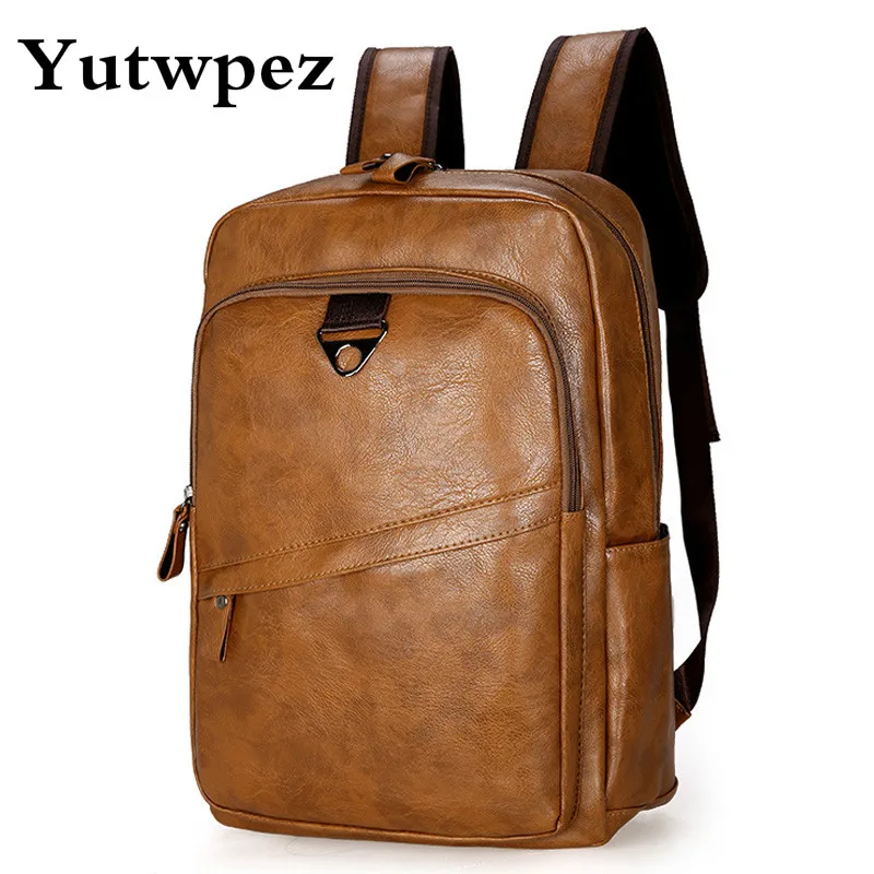 

Fashion Men Backpack Waterproof PU Leather Travel Bag Man Large Capacity Teenager Male Mochila Laptop Backpacks Travel Backpack