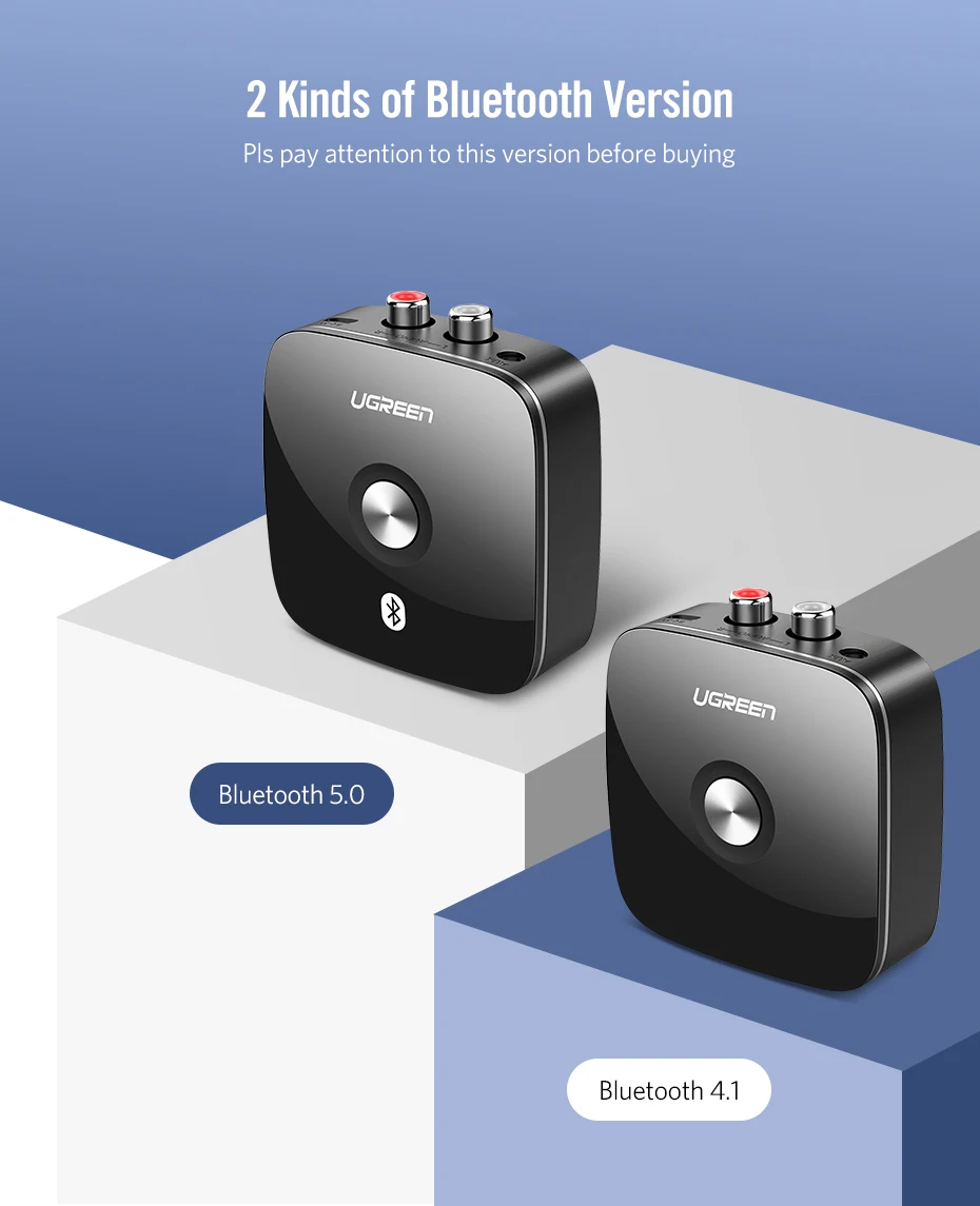 Ugreen bluetooth receptor 5.0 sem fio auido