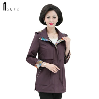 

ASLTW Trench Coat New Autumn Casual Solid Long Sleeve Feminine Coat With Hooded Big Pocket Women's Windbreaker