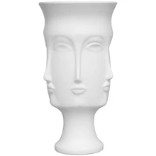 Белая керамическая ваза для лица в скандинавском стиле, Современная голова человека, для гостиной, креативное устройство для вставки цветов, домашний декоративный цветочный горшок, банка
