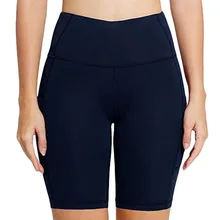 Летняя Повседневная Женская мода с карманами и высокой посадкой бедра стрейч бег пять точек для занятий йогой облегающий дизайн# XP