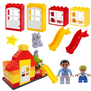 

Building Blocks American Courtyard Diy Play Bricks Parts Duploed Toys for Baby Christmas Gifts