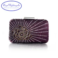 Новые фиолетовые большой Атлас Шелковые Розовые цветочные Твердые вечерние клатчи и вечерние сумки с цветами для женщин вечерние платье для свадьбы выпускного