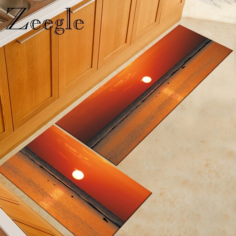 Zeegle Scenic Kitchen Mats Anti-slip Area Rug for Living Room Bedroom Carpets Bedside Rugs Sofa Table Floor Mats Bathroom Rugs