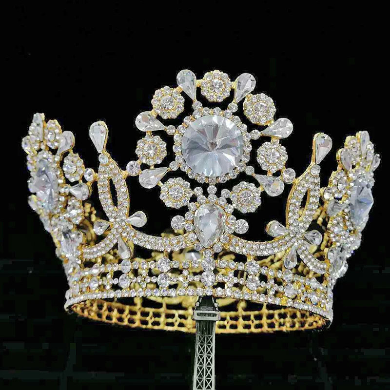

High Quality Bridal Tiaras and Crowns Full Crystal Rhinestone Silver Gold Wedding Hair Crown for Women Hair Jewelry Accessories
