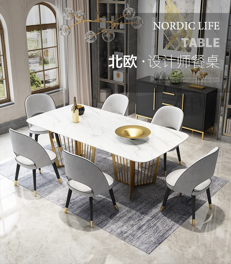 الصلبة خشبية مجموعة غرفة الطعام المنزل الأثاث الحد الأدنى الحديثة طاولة طعام من الرخام و 6 كراسي ميسا دي جانتار muebles comedor الصلبة خشبية مجموعة غرفة الطعام المنزل الأثاث الحد الأدنى الحديثة طاولة طعام من الرخام و 6 كراسي ميسا دي جانتار muebles comedor