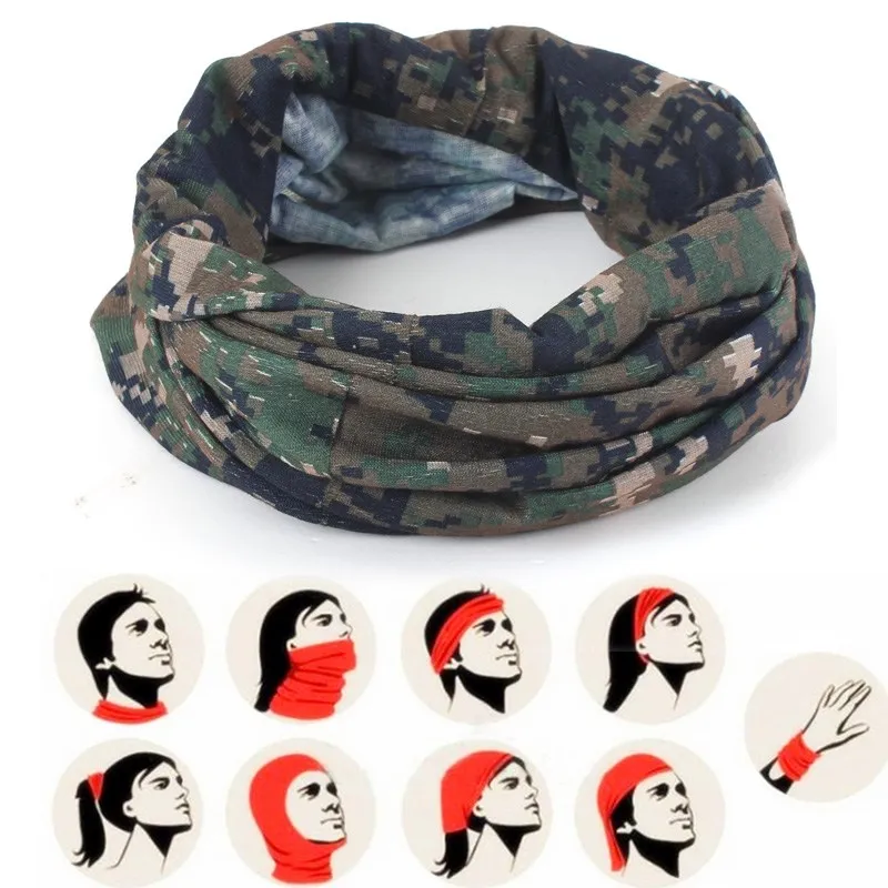 

Multi Function Men Women Camo Snood Scarf,New 9 in 1 Neck Warmer Hat Balaclava Headband Face Mask Bike Scarf Cycling Neckerchief