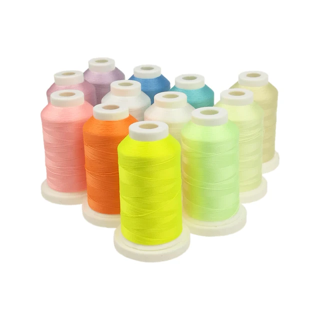 1pc Polyester 150d/2 800m Glow In The Dark Embroidery Thread For