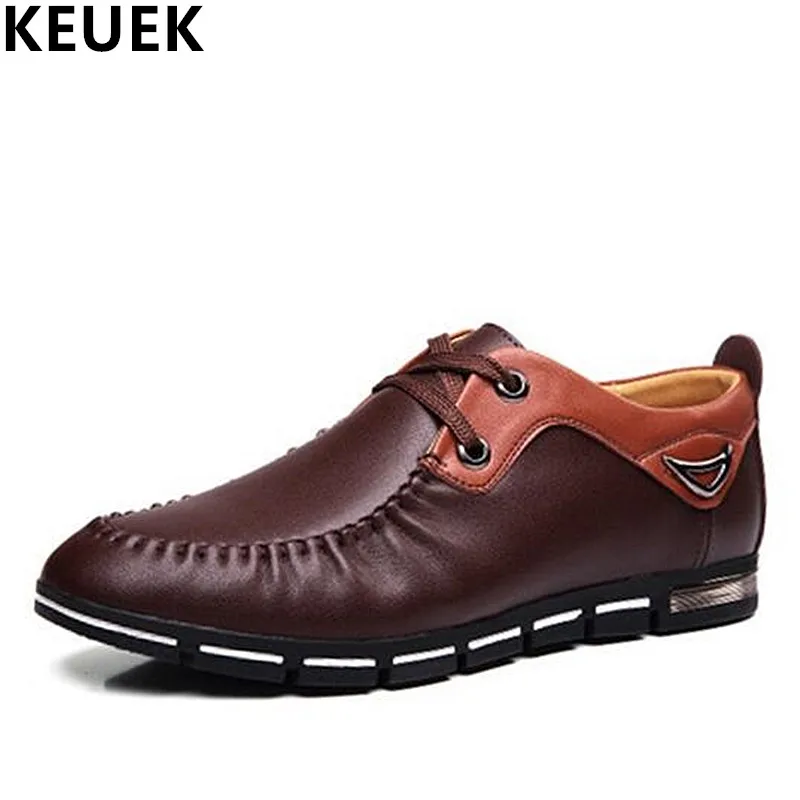 

Soft Comfortable Men casual shoes Breathable Lace-Up Flats Male Sneakers Leather shoes Fashion Loafers Driving shoes 3A