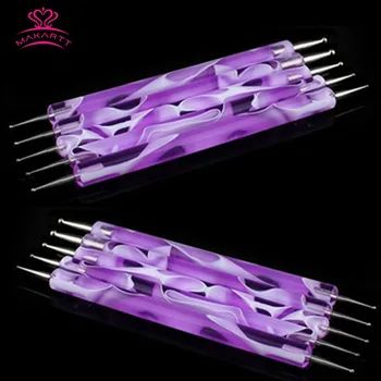 

MAKARTT 10sets/lot 5 pcs 2-Way Nail Dotting Pen Marbleizing Painting Nail Tool Nail Art Pen Set For UV Gel Nail Tool G0078X