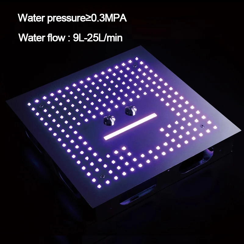 Multi Function Led Shower Heads 16'' Ceiling Colorful Rain SUS304 Rainfall & SPA Misty Massage Light Big Shower Waterfall