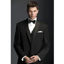dress for men suits 3 piece groom tuxedo black tailor suit dinner formal wear wedding 2017