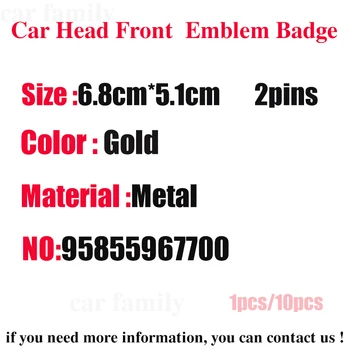

Car Styling 1x/10x 6.8cm*5.1cm Car Logo Emblem Auto Accessory Head Front Emblem Badge Covers Metal Gold 95855967700