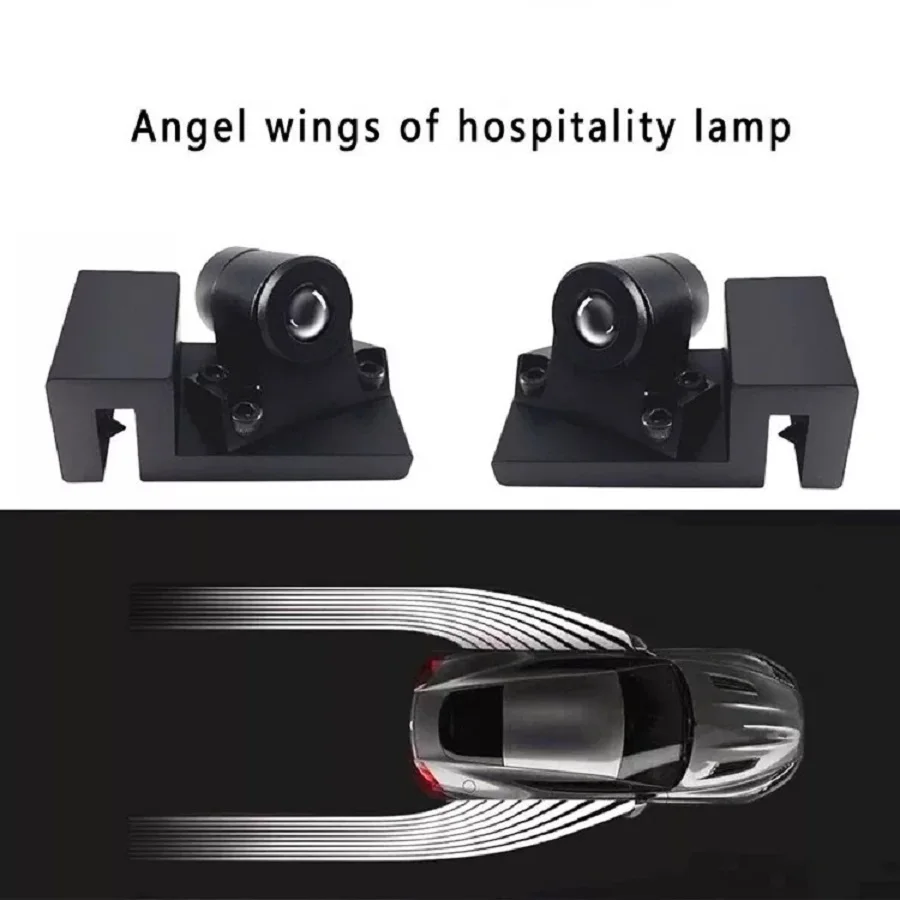 Newest Angel Wings Car welcome lights Spotlight Universal Fit Car Door Projector Light Ghost Shadow Puddle 12V-24V For All cars (11)
