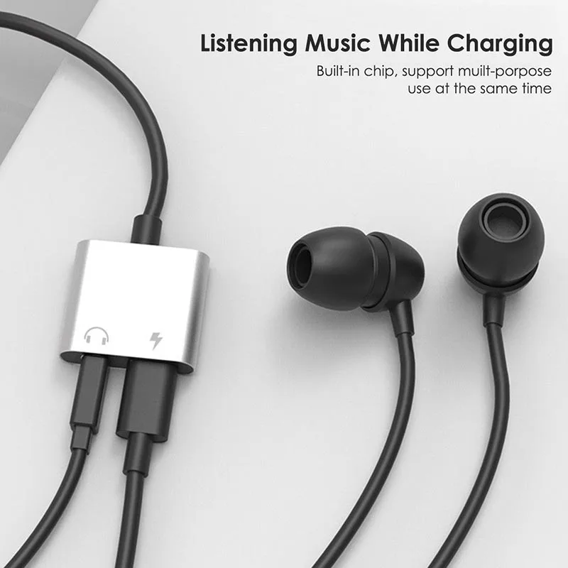 Тип C до 3,5 мм и зарядное устройство 2 в 1 Наушники AUX аудио разъем USB C кабель адаптер JR предложения