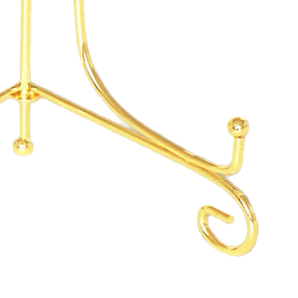 Gold Iron Stand Easel Art Display Stand Bowl Plate Display Rack Holder 10''