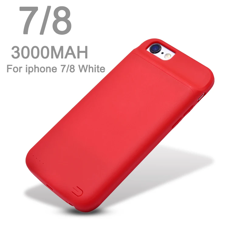 Чехол для аккумулятора power Bank Charing чехол для iPhone 6 6s 7 8 6s Plus 3000/4000 мАч Зарядное устройство задняя крышка - Цвет: 7 8 red
