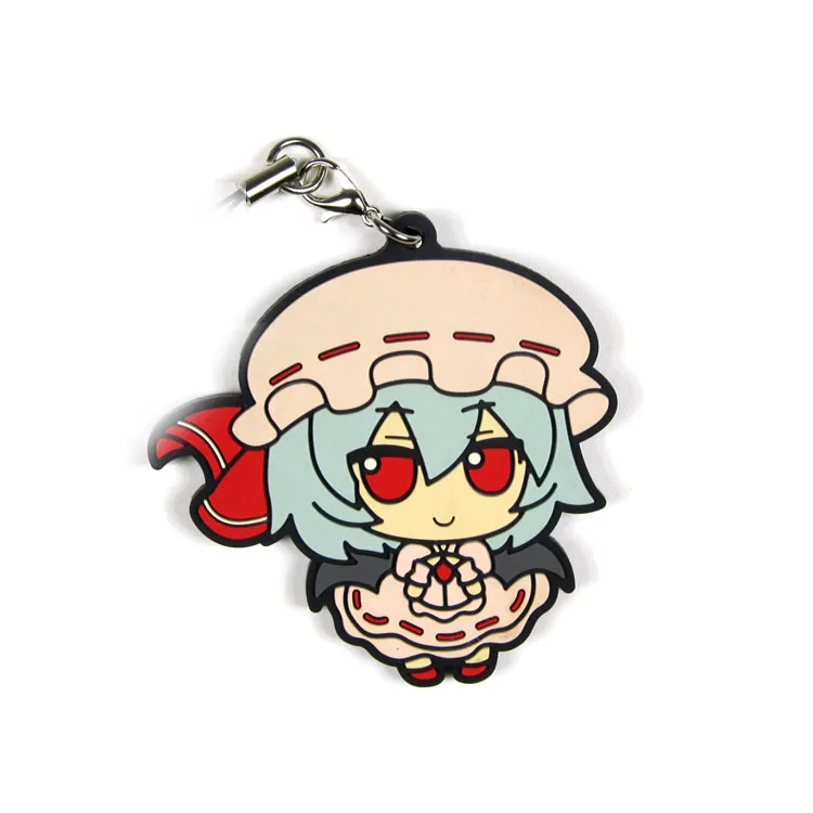 TouHou Project 3D 2-Sides Keychain KeyRing Anime Rubber Strap Phone Charm Gift