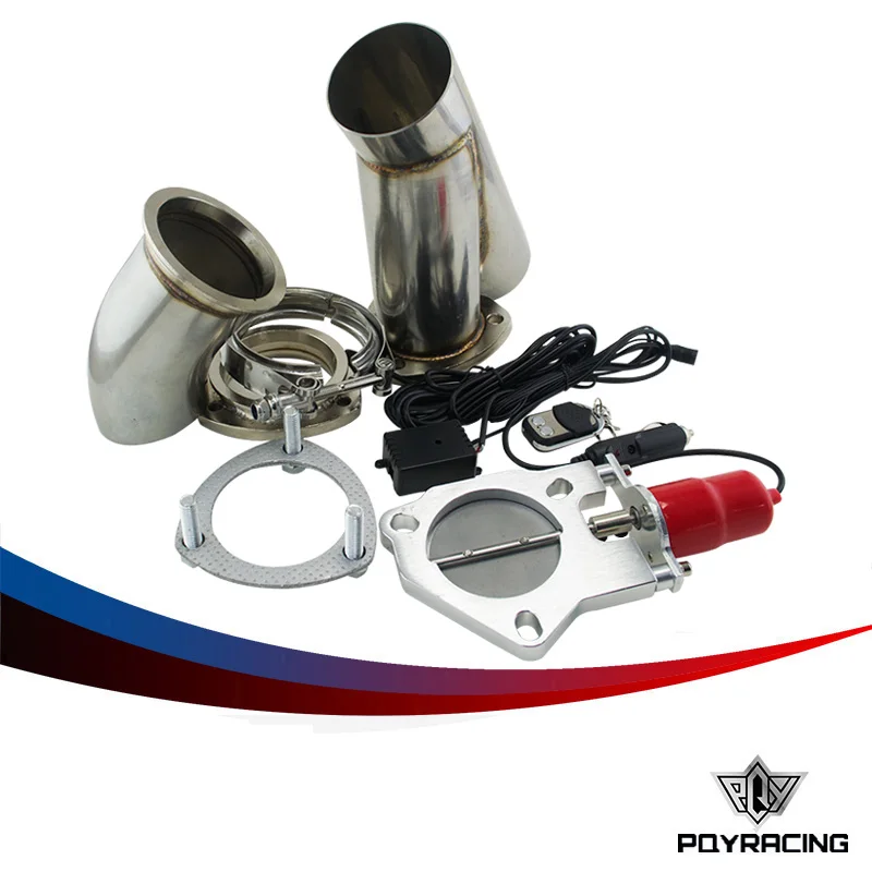 

PQY RACING- 3" Stainless Steel Headers Electric Exhaust CutOut Kit with Remote control 3inch Exhuast cutout PQY5295-30