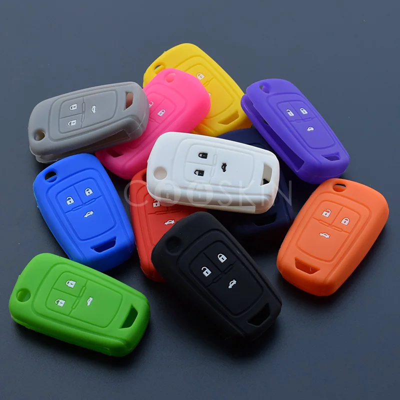 

Silicone car key fob cover case protect skin set For Chevrolet Chevy Cruze Spark Onix Volt Aveo flip Remote wholesale 10pcs/lot
