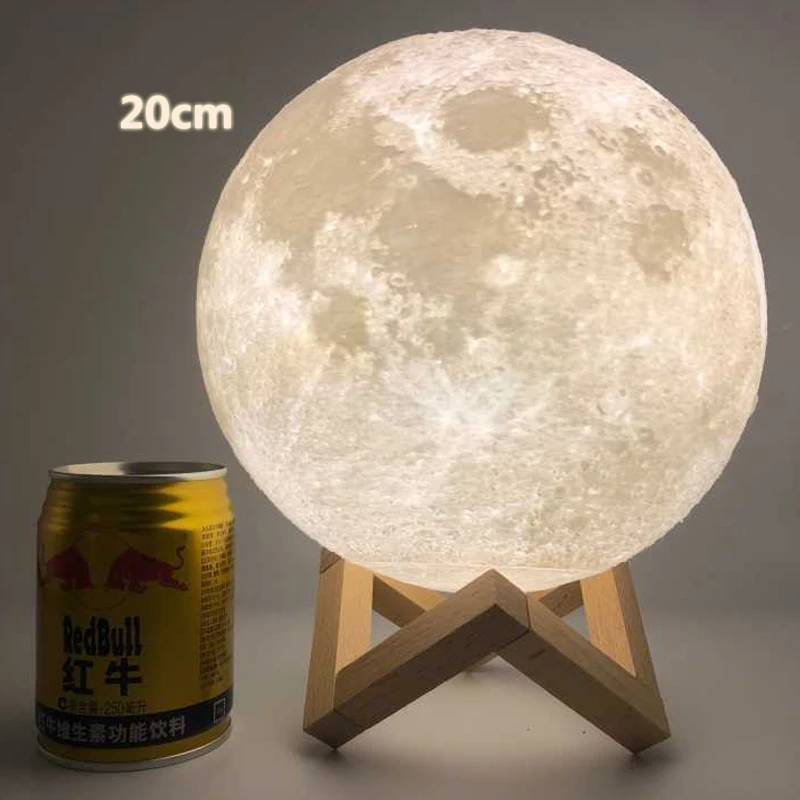 Rambery Moon Lamp 3D Printing Night Light Rechargeable 3 Color Faucet Lights 16 Color Changing Remote Control Lamp LED Moon Sun