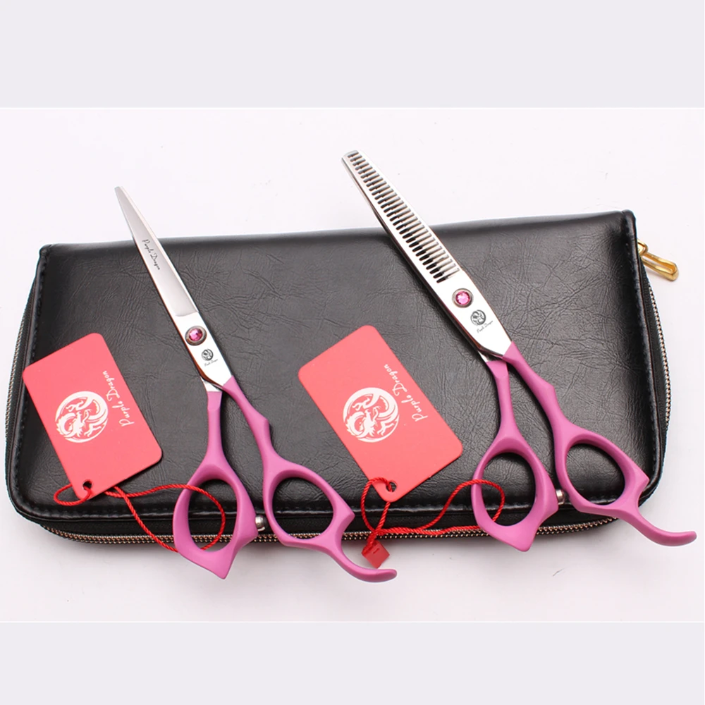 Профессиональные Парикмахерские ножницы Z1024 6 0 дюйма 17 5 см|japan 440c|purple dragonscissor salon |