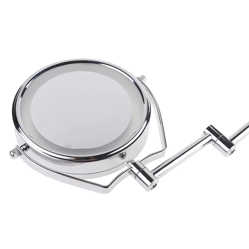 1 шт. 6 "светодиодный зеркало для макияжа с лампой серебристый светодиодный макияж зеркало со светом складной двойной настенный изящный