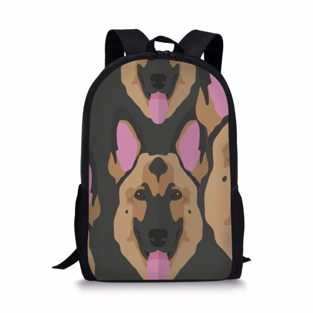 THIKIN German Shepherd Printing Children Backpacks for Boys Kids Bag