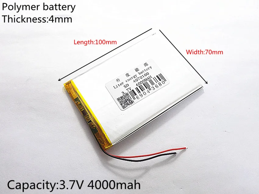 Liter energy battery 3.7V 4000MAH 4070100 Lithium polymer Battery with protection board For MID 7inch Tablet PC